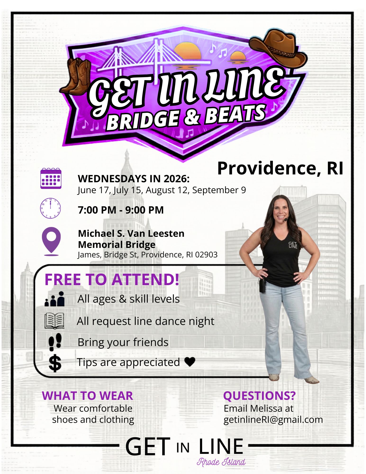 Providence Pedestrian Bridge Line Dancing – Get in Line RI